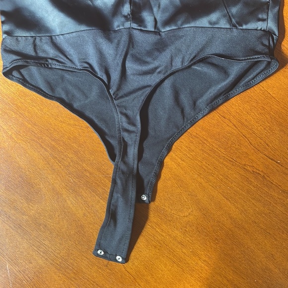 Intempo Satin ruched bustier bodysuit black 10 - Picture 4 of 5